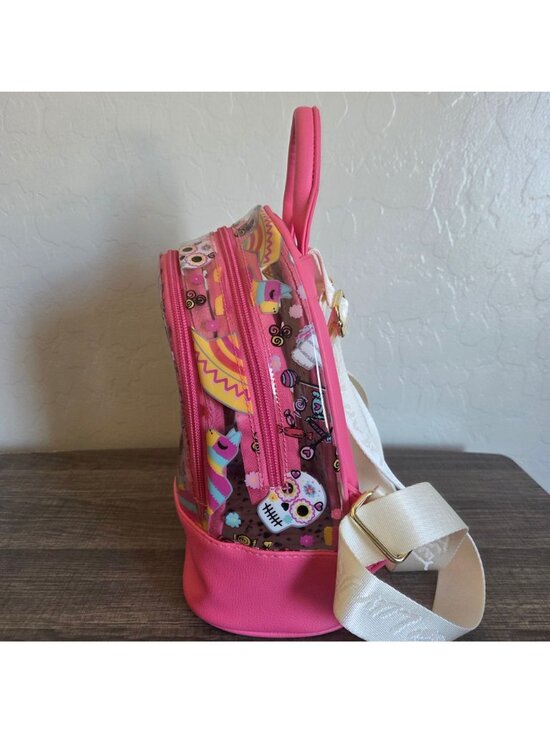 Betsey Johnson Day of the Dead Mini Clear Backpack Pink Sugar Skulls Halloween main image 11